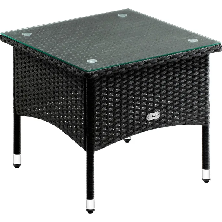 CASARIA® Polyrattan Beistelltisch 50x50x45cm Schwarz