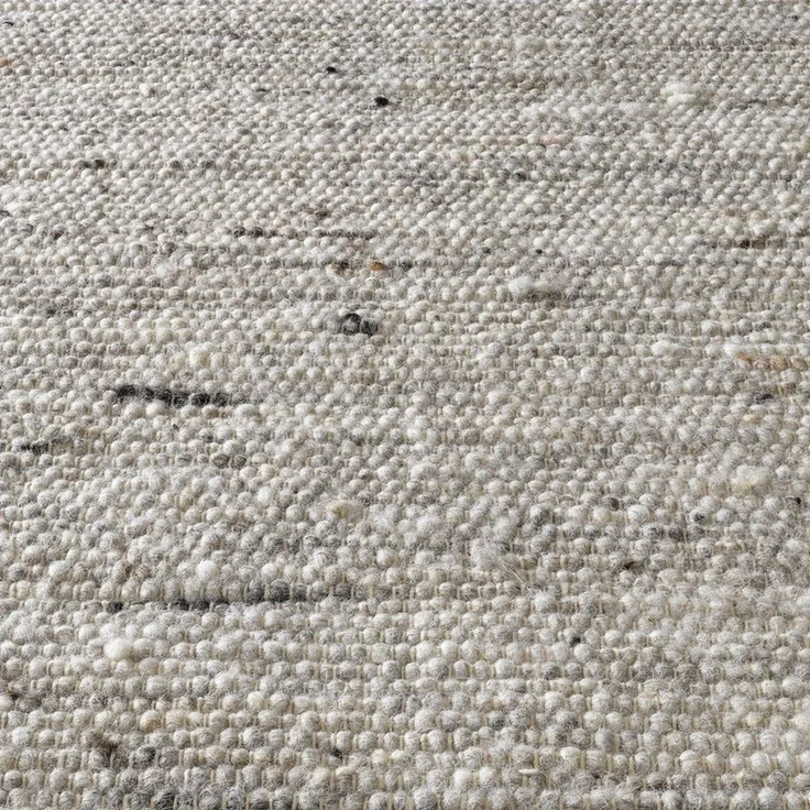TaraCarpet Wollteppich TaraCarpet Handwebteppich Malmoe, rechteckig, Höhe: 10 mm, Schurwolle Webteppich h.grau meliert Wohnzimmer Schlafzimmer 070x240 – Bild 3