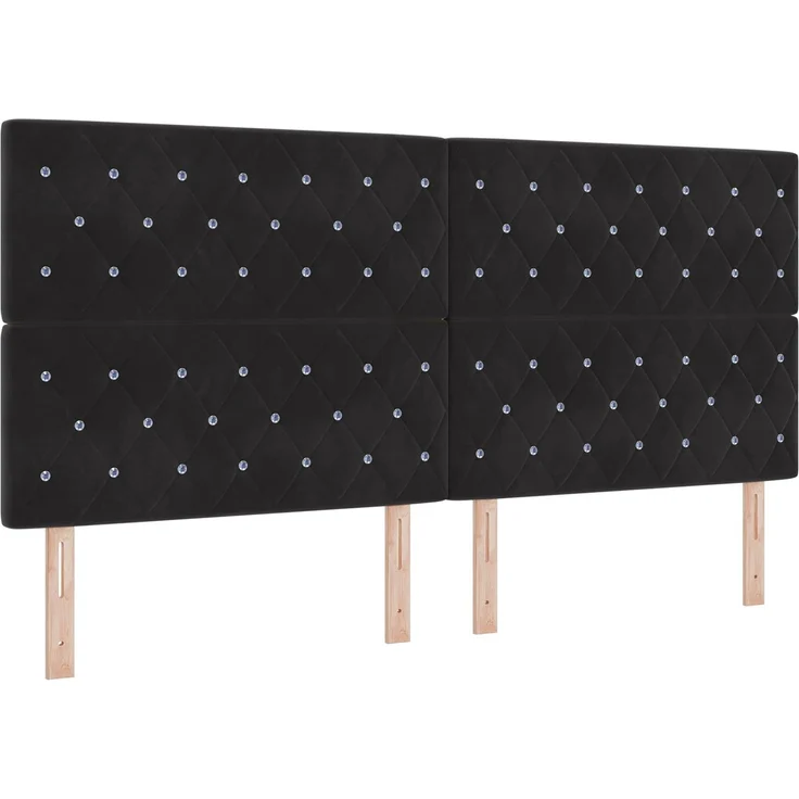 vidaXL Aufbewahrungsbett mit Kopfteil Schwarz 200 x 200 cm Samt 3459821 – Bild 4