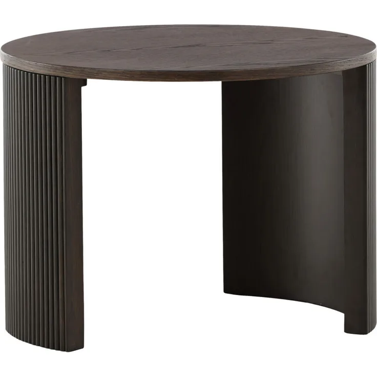 Livetastic Couchtisch, rund, Schwarz, Holzwerkstoff furniert, Esche, teilmassiv, 60x45x60 cm