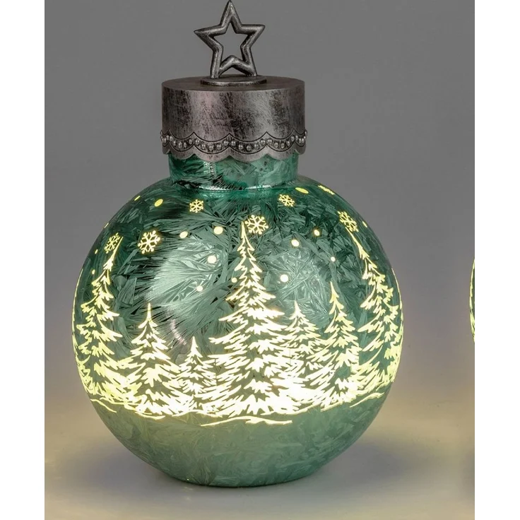 formano LED Kugelleuchte Winterwald, LED, Mit Timerfunktion, Grün, Winterwald, H: 30cm – Bild 1