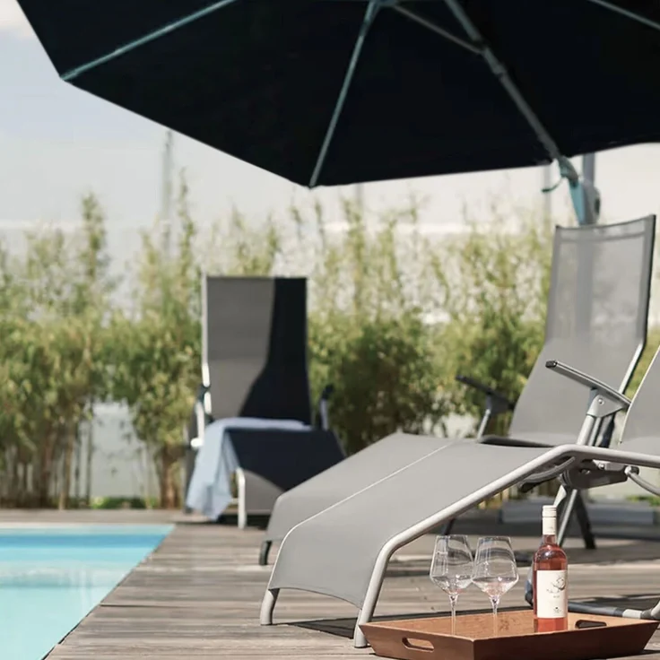 Kettler Ampelschirm Sonnenschirm EASY SWING rund 350 cm Schwarz Lichtecht – Bild 4
