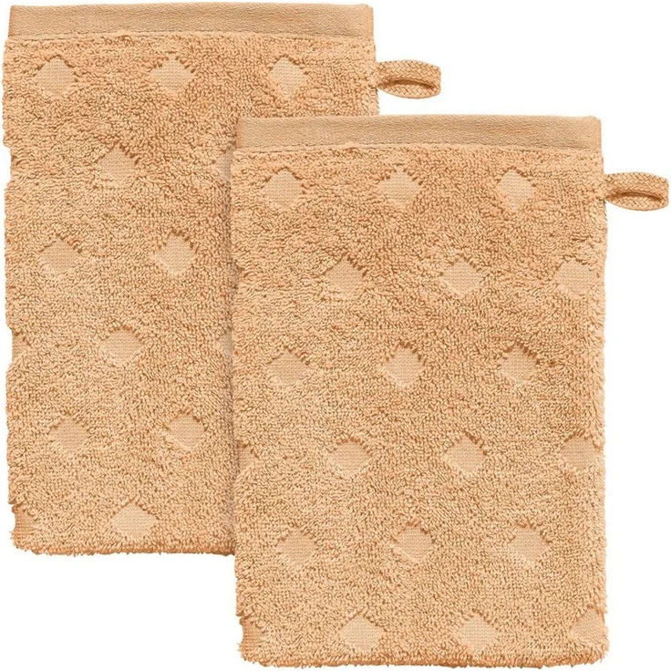 Erwin Müller Waschhandschuh Waschhandschuh "Baden-Baden" 2er-Pack, Frottier, Walk-Frottier Uni/Hoch- Tiefstruktur – Bild 1