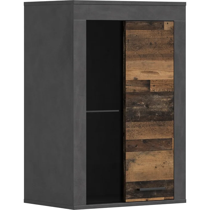 xonox. home Wohnen Jam X8BB4T40 Vitrine Glasvitrine Dekoschrank Glas-Kommode in Old Wood/Matera Nachbildung, ca. B/H/T: 60 x 86 x 35 cm