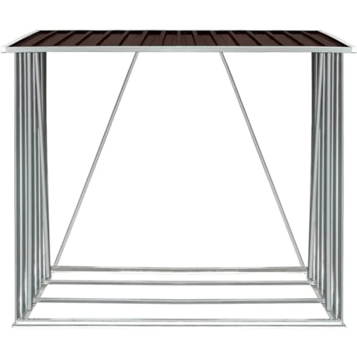 vidaXL Brennholzlager Verzinkter Stahl 163 x 83 x 154 cm Braun 47090 – Bild 6