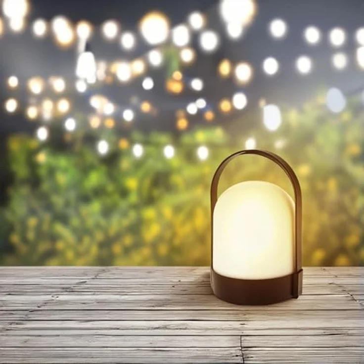 Spetebo LED Außen-Tischleuchte LED Garten Tischleuchte warm weiß - 21 x 13 cm, AN / AUS, LED fest integriert, warmweiß, Tischlampe mit Henkel Batterie betrieben – Bild 5