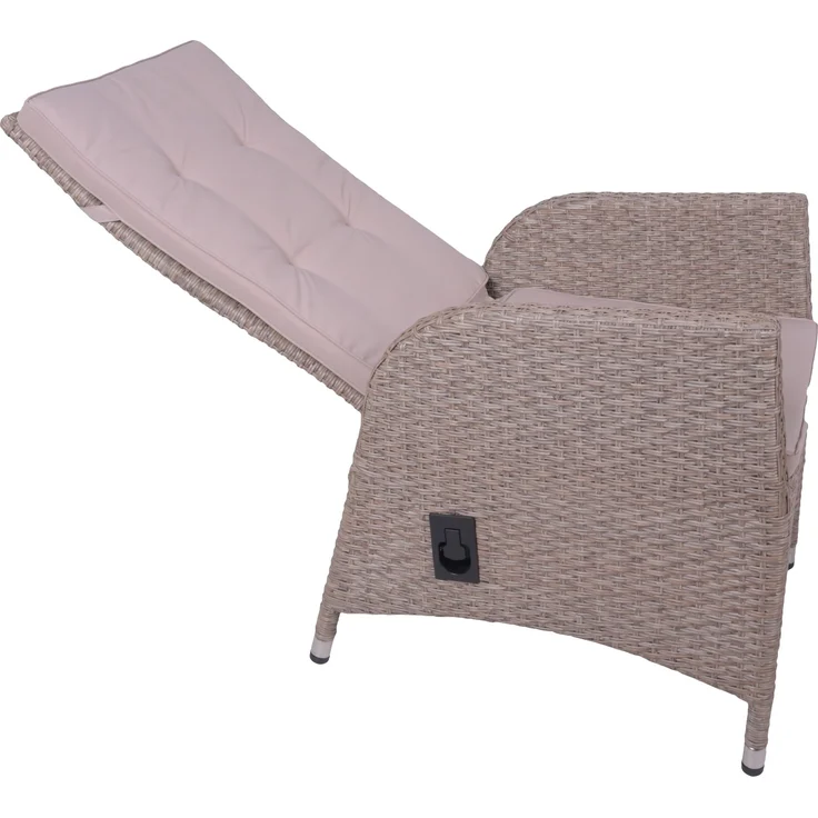 Garden Pleasure 2er Set Stuhl BRAGA weidenbraun, Auflage creme Set 01 Grau – Bild 5