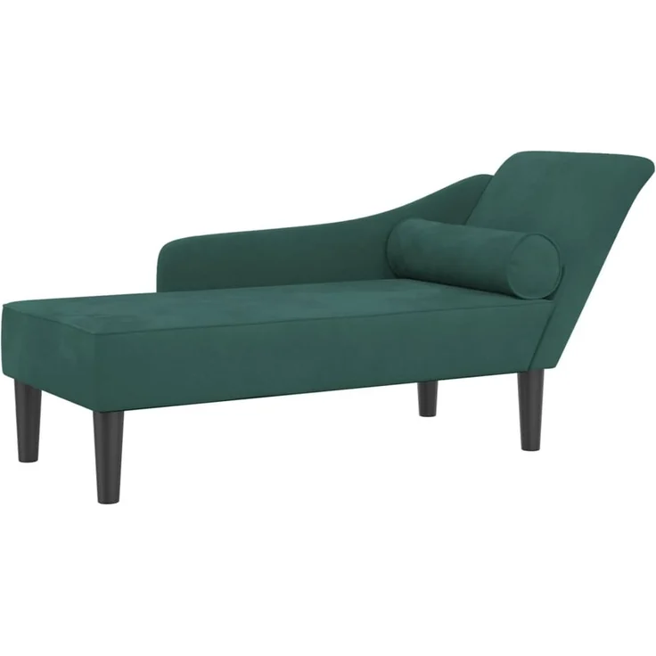 vidaXL Chaiselongue mit Kissen Dunkelgrün Samt – Bild 1