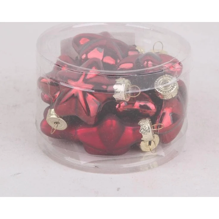 TrendLine Mini-Glas-Sterne rot 12 Stück Ø 4 cm Weihnachtsdekoration – Bild 5