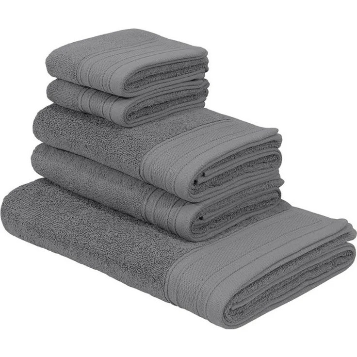 Bruno Banani Handtuch Set Robby, Premium Handtücher, 500 gr/m², Frottier (Set, 5-St), Duschtücher, Handtücher, Gästetücher, (Set, 5-tlg), 100% Baumwolle – Bild 4