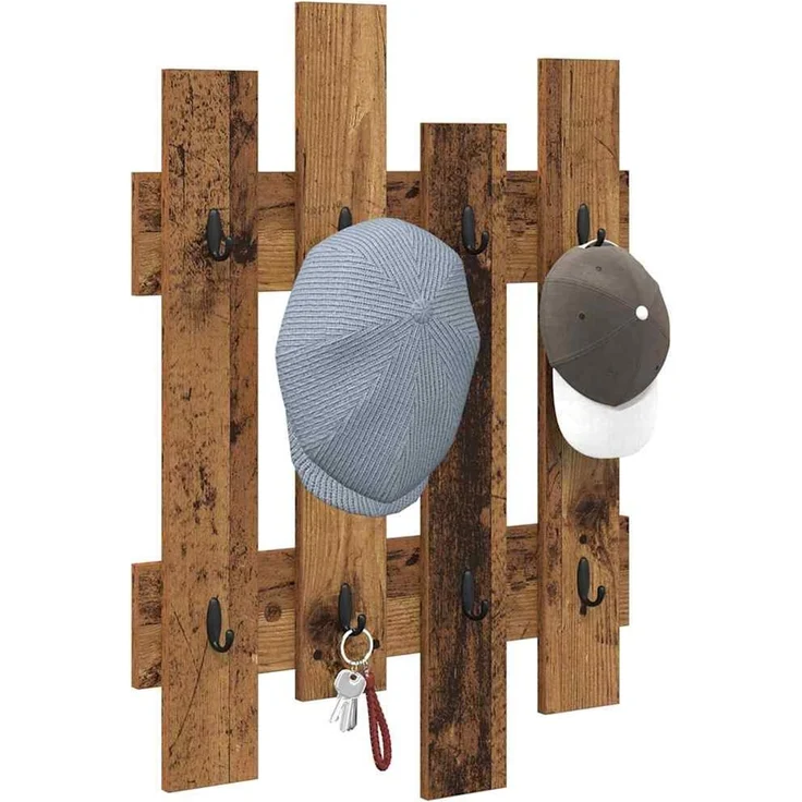 vidaXL Wandmontierter nachttisch Altholz 60 x 3 x 82 cm Holzwerkstoff 874481 – Bild 2