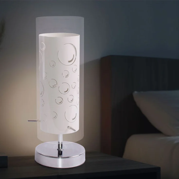 RGB LED Tischleuchte, Glas, Motiv Luftblasen, H 34 cm – Bild 7