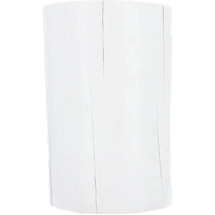 Beistelltisch Block rund, Kernesche massiv, Weiß, 29 x 29 x 46 cm