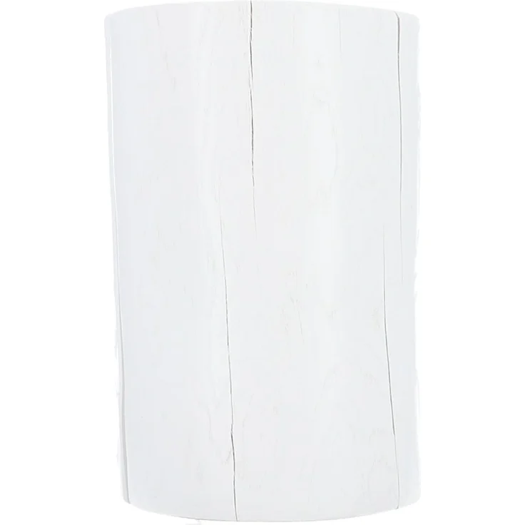 Beistelltisch Block rund, Kernesche massiv, Weiß, 29 x 29 x 46 cm – Bild 1