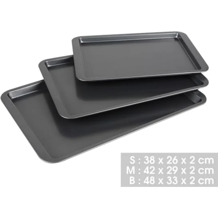 Chef Traiteur 3er-Set: Backblech flache Backbleche Backofenblech 27737 – Bild 3