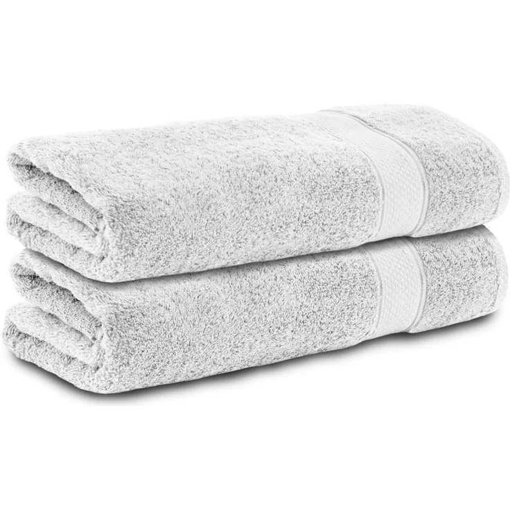 Komfortec 2er Handtücher Set 50x100 cm aus 100% Baumwolle | Frottee, Weich und Saugstark, Ideal für Bad und Gäste, Weiss