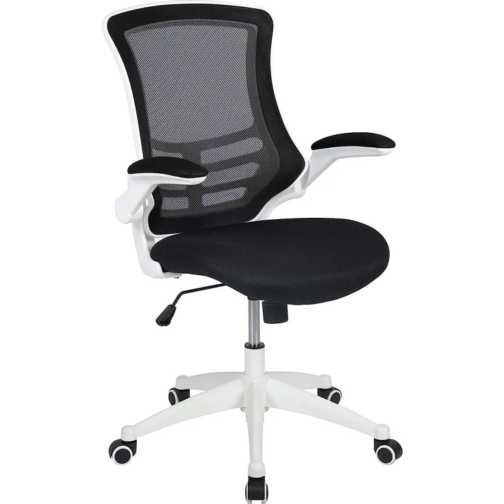 Flash Furniture Bürostuhl, Schaumstoff, Schwarzer Netzstoff, weißer Rahmen, 64. 77x62. 23x104. 78 cm