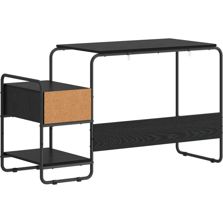 vidaXL Schreibtisch mit Stauraum Schwarz Eichen-Optik 8008044 – Bild 6