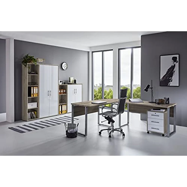 BMG Möbel Büromöbel-Set Office Edition, (Büroset, 6 tlg), Rollcontainer und Aktenschrank abschließbar – Bild 1