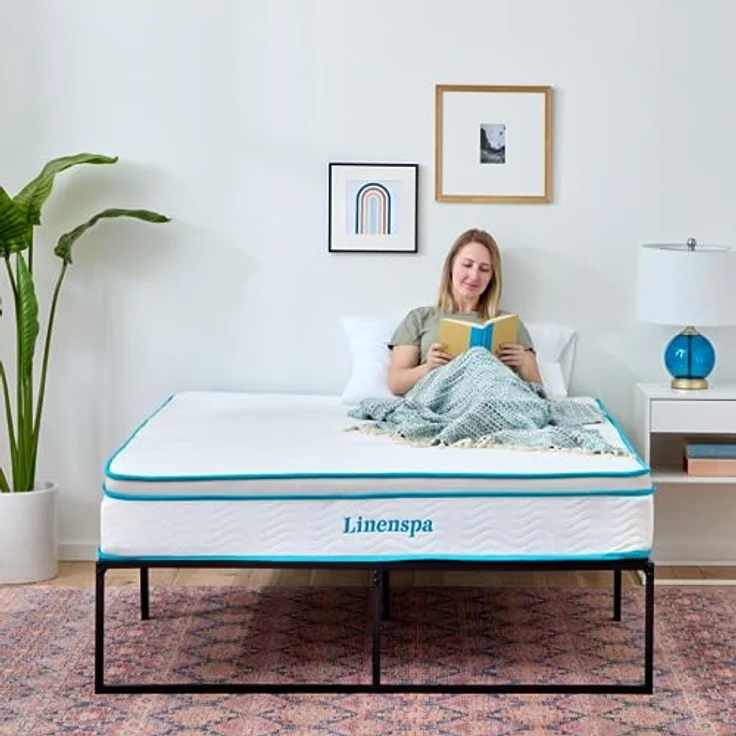 Linenspa Moderner Bettrahmen – Metallbett mit Lattenrost aus Stahl – 30 cm Stauraum unter Bestgestell – Schnelle Montage – Bett 140x200 cm, Schwarz – Bild 8