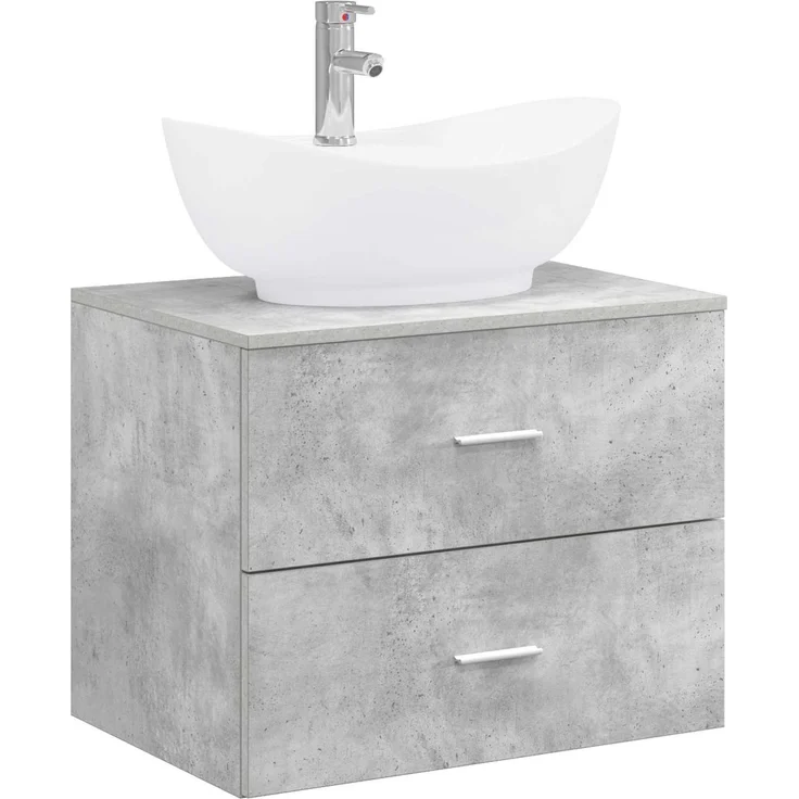 vidaXL Waschbeckenschrank Betongrau 62,5 x 44,5 x 80 cm Holzwerkstoff 3404401 – Bild 2