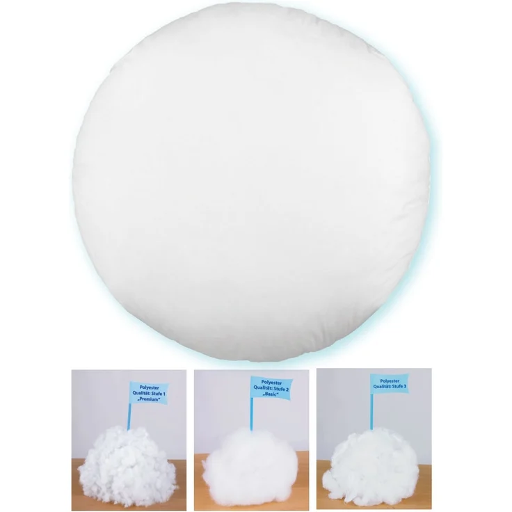 Arsvita Füllkissen Kissenfüllung mit Feder,Polyester Füllung Ø 50 cm Polyester - Premiumfüllung – Bild 5