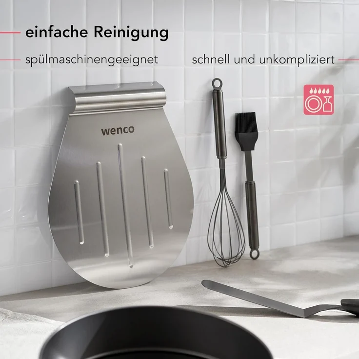 wenco Kuchenheber & Tortenheber Edelstahl – Stabiler Tortenretter mit Griff – Küchenhelfer auch als Tortenplatte und Pizzaschieber verwendbar – silber – Bild 4