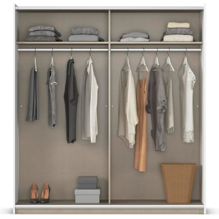rauch Schwebetürenschrank Kleiderschrank Schrank Garderobe SATURN mit 3 Ausstattungsvarianten 3 verschiedene Ausstattungsvarianten Griffe aus Metall MADE IN GERMANY – Bild 7