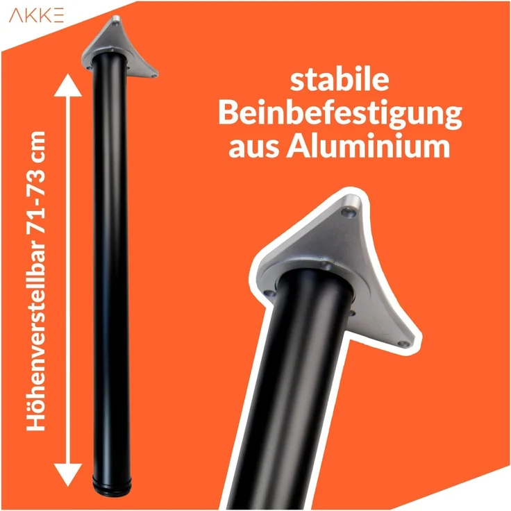 AKKE Esstisch, Esszimmertisch mit schwarzen Beinen Küchentisch Bürotisch 2mm PVC – Bild 9