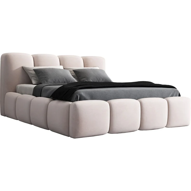 Polsterbett DONA 90x200 mit Matratze, Bettkasten und Lattenrost. Farbe: Beige 2 – Bild 3