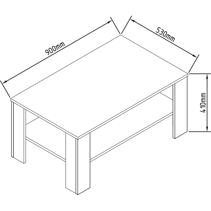 VCM Beistelltisch & Couchtisch Rolas 918840 Sonoma-Eiche / Weiß H. 41 x B. 90 x T. 53cm – Bild 4