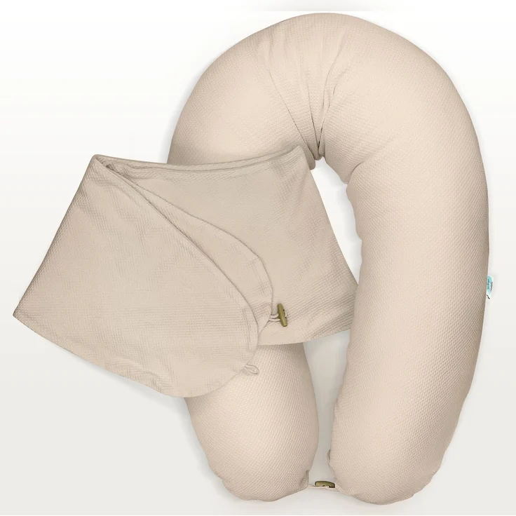 sei Design Stillkissenbezug 100% Baumwolle passend für Stillkissen XXL, Bezug für Schwangerschaftskissen, Seitenschläferkissen 190x30 cm, mit Reißverschluss, waschbar und Schadstoffgeprüft