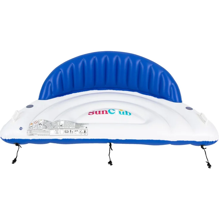 SunClub Wasserliege 1 Person 207 x 105 x 71 cm mit Rückenlehne, 2 Getränkehaltern und Verbindungsclip – Bild 3