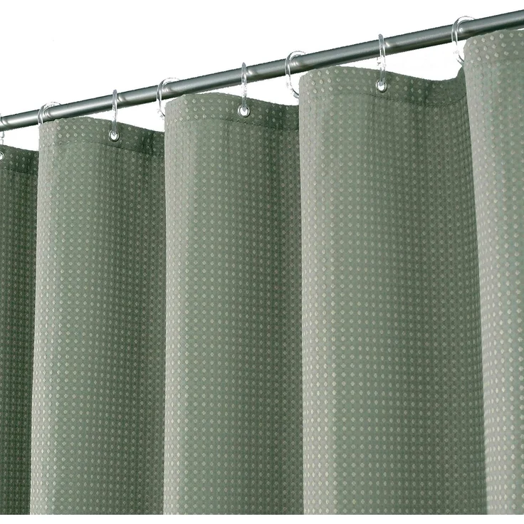 Barossa Design Duschvorhang, Waffelgewebe, luxuriös, schwer, Dicker Stoff, Duschvorhänge für Badezimmer, wasserabweisend, 180x182 cm, Salbeigrün