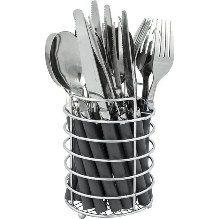 Bo-Camp Besteck-Set Edelstahl Besteckset 24-teilig, rostfreier Edelstahl, Campingbesteck Camping Besteck Essbesteck – Bild 4
