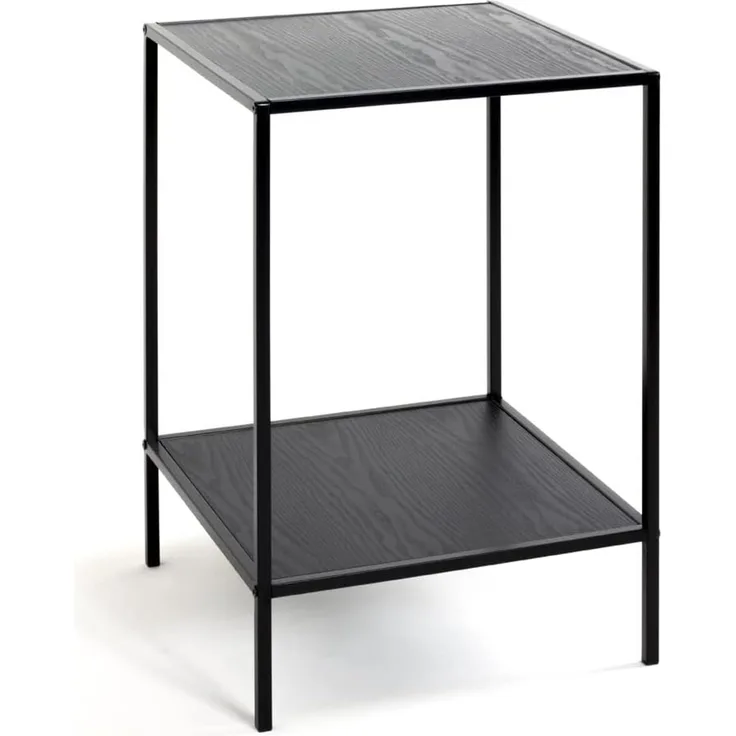 HAKU Möbel Beistelltisch schwarz, MDF, Stahlrohr - Maße: B 40 cm x H 60 cm x T 40 cm, Style: Modern