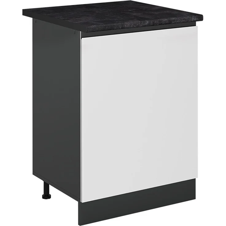 Küchenunterschrank R-Line Weiß/Anthrazit 60 cm mit 1 Tür Arbeitsplatte Anthrazit Vicco – Bild 1
