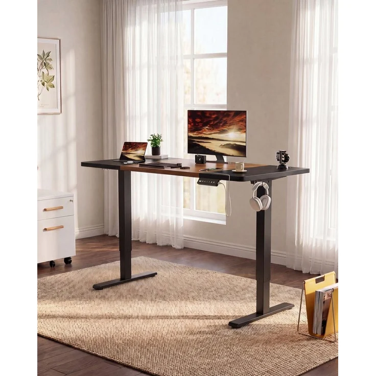 HOMALL Schreibtisch Schreibtisch Höhenverstellbarer mit Gedächtnis und Sitzerinnerung (2-lagige Hohenverstellung mit sitzender Erinnerungsfunktion und USB-Ladeanschluss) – Bild 3