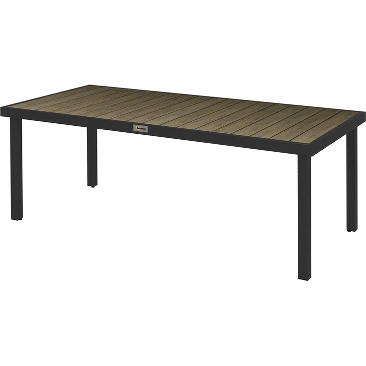 Rechteckiger Gartentisch für 8 Personen aus Aluminium, Esstisch für den Außenbereich mit PE-Lattenplatte – Bild 2