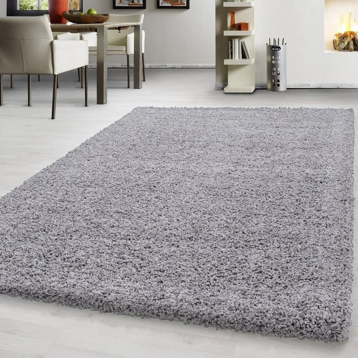 Teppium Teppich Unicolor - Einfarbig, Rund, Höhe: 30 mm, Einfarbig Shaggy Teppich Wohnzimmer Langflor versch. farben und größen – Bild 5