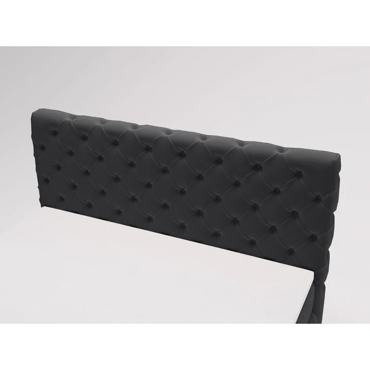 GRAINGOLD Canolo Doppelbett 180x200, Boxspringbett mit zwei Bettkästen, Glamour Stil, Velour-Stoff, Schwarz – Bild 4
