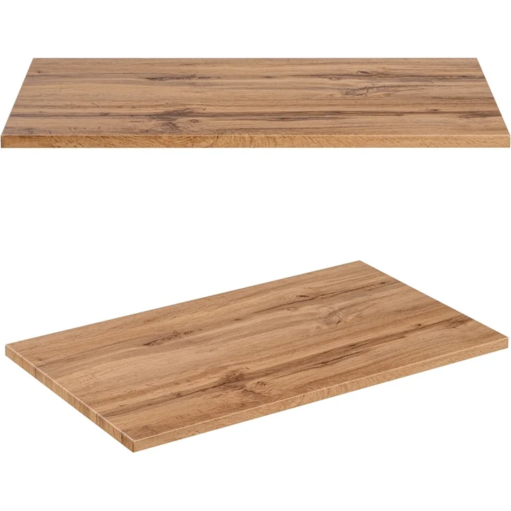 Waschtisch schwarz gerillt 80 cm mit Aufsatzwaschbecken Beton Optik XANTEN-56 in anthrazit mit Eiche Nb, B/H/T: ca. 80,6/72,7/46,5 cm – Bild 5