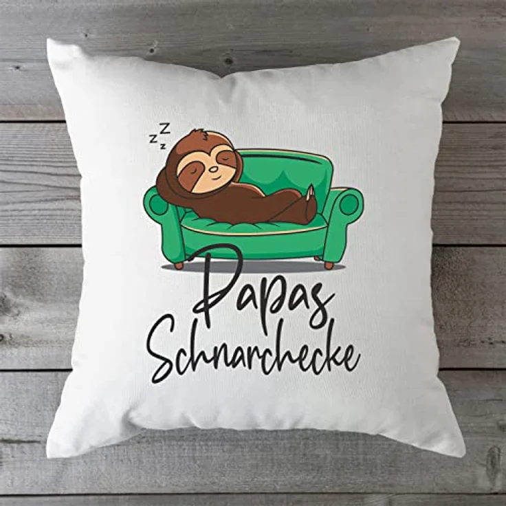 GRAVURZEILE Zierkissen mit Motiv - Schnarchecke - Lustiges Geschenk -, starke Farben ohne verblassen, Maschinenwäsche - Papa - mit Füllung – Bild 5