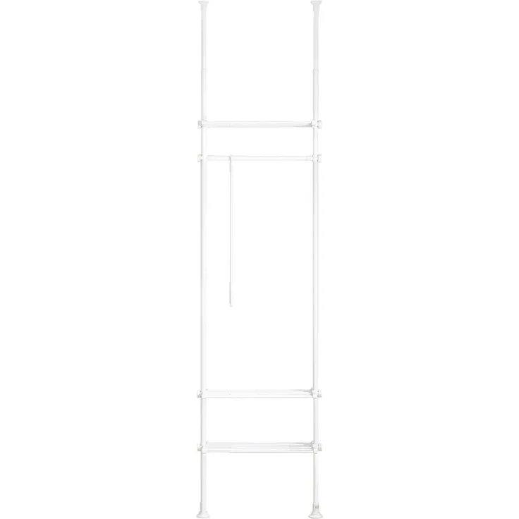 SoBuy KLS07-W Garderobenständer, Metall, Pulverbeschichtung, Weiß, 52 x 233 x 16,5 cm