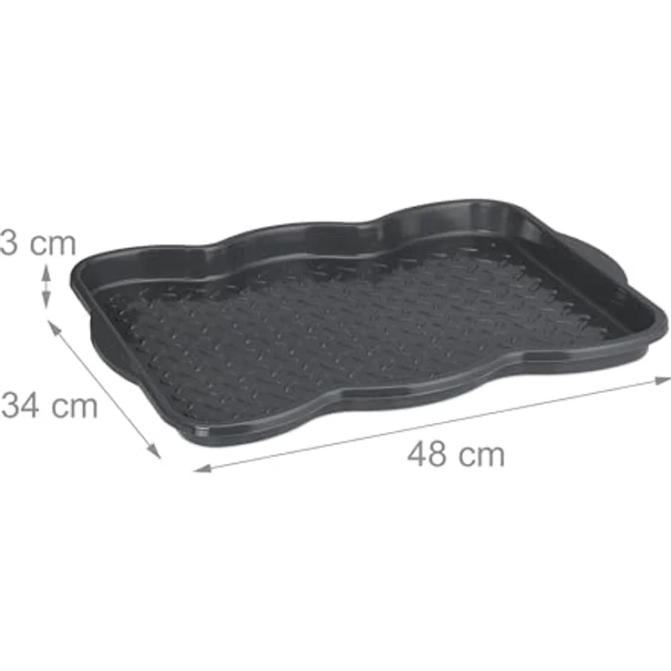 Relaxdays Schuhabtropfschale 3er Set, Kunststoff Schuhablage für 2-3 Paar Schuhe, grau, HBT: 3 x 48 x 34 cm – Bild 4