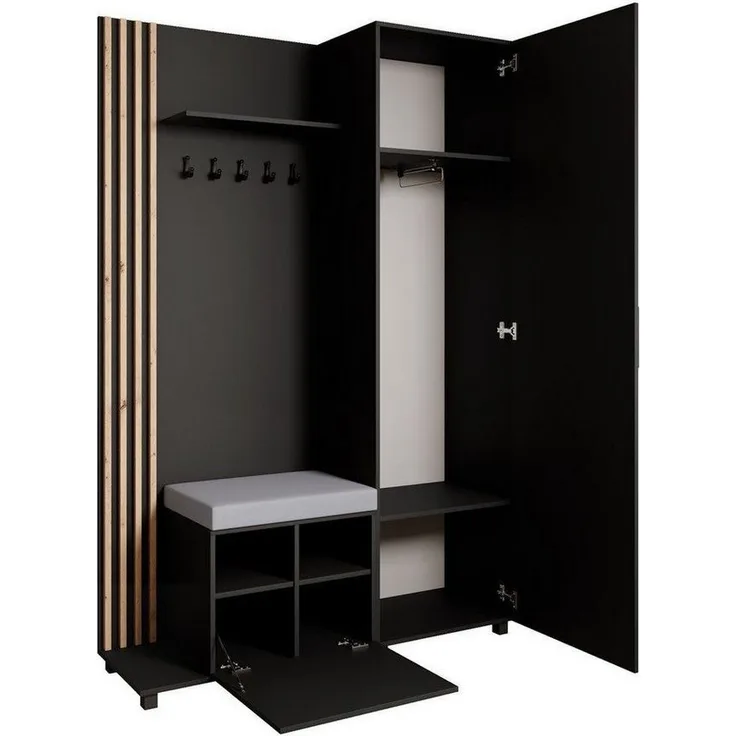 Beautysofa Garderoben-Set Livia – Design, Funktion und Ordnung in Perfektion, (Geräumiger Schuhschrank, mit praktischer Kleiderstange)