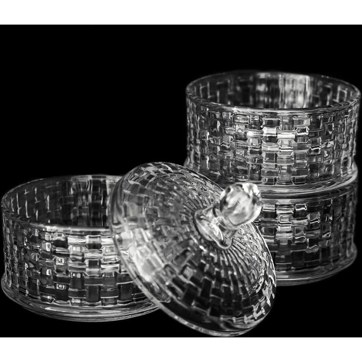 Bonboniere-Set 3-teilig mit Deckel aus hochwertigem Glas - stapelbar & stilvoll – Bild 5