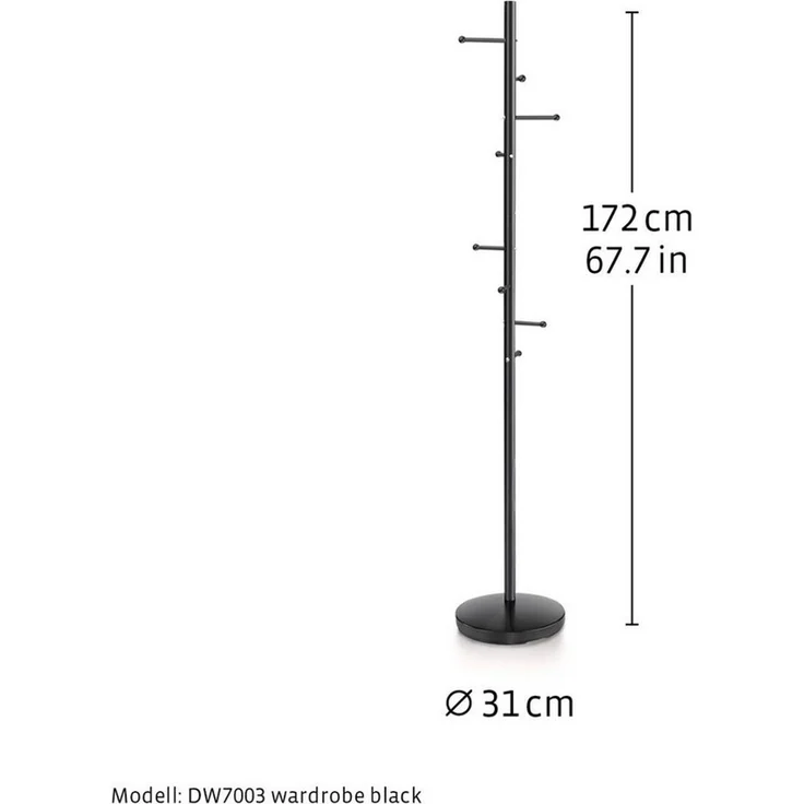REISENTHEL® Garderobenständer wardrobe 8 Haken, 8 Haken auf die oberen 2 Drittel - schwarz lackiert – Bild 4