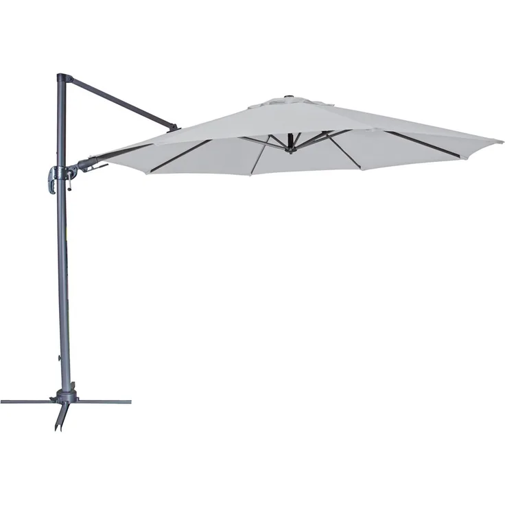 Derby Sonnenschirm / Ampelschirm "Ravenna AX 330", grau, Ø 330 cm