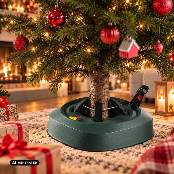 Christbaumständer mit Fußhebel & Sicherung Weihnachtsbaum Ständer Hebeltechnik – Bild 3